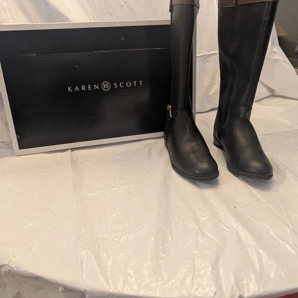 Karen Scott Black Riding Boots - Picture 2 of 3